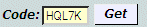 Puzzle code field and Get button