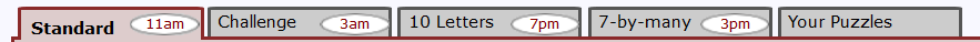 puzzle selection tabs