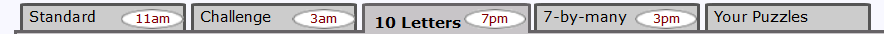 10 Letters tab